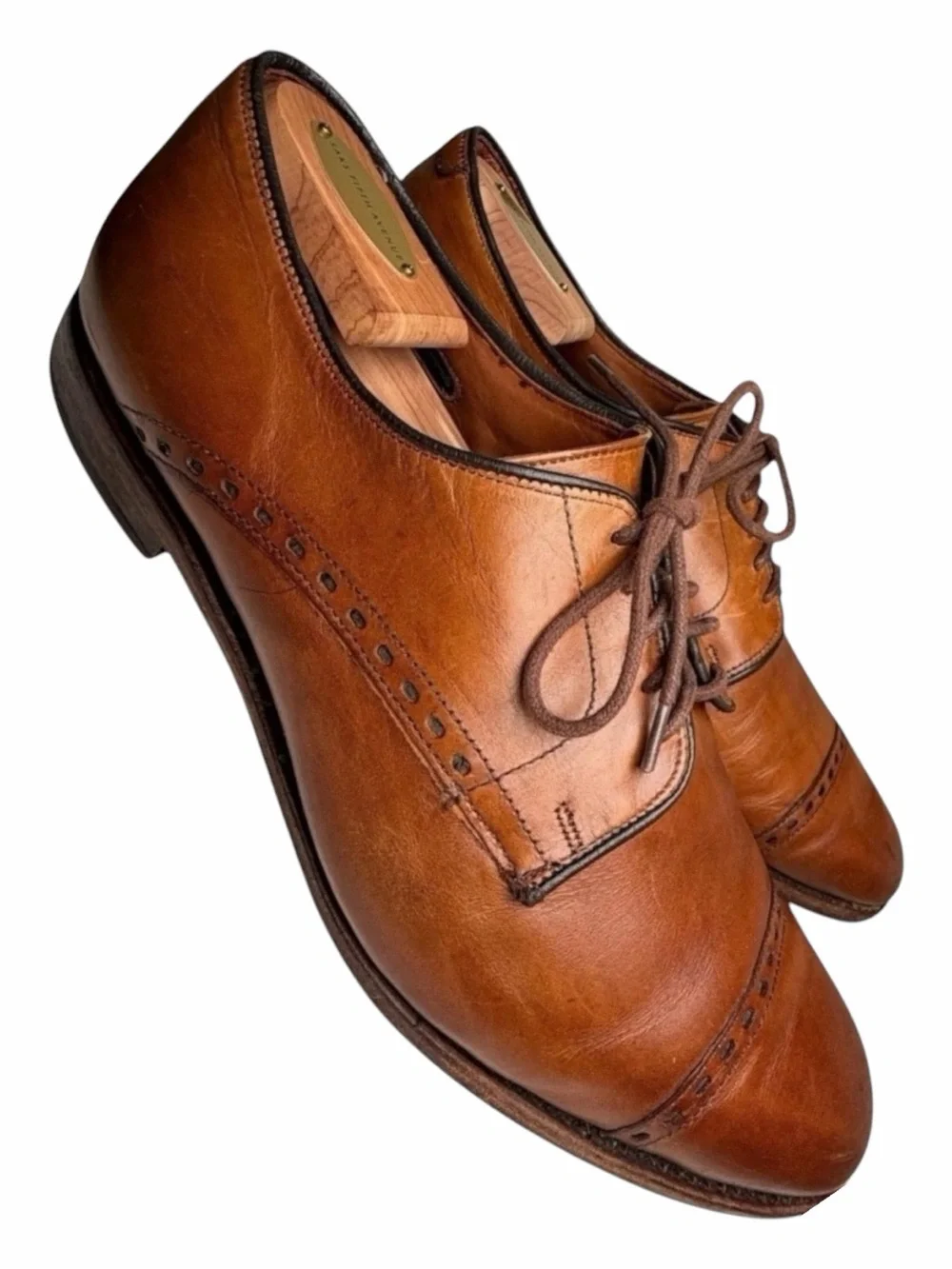 Allen Edmonds Madison Avenue Cap Toe Oxford Brown Leather Dress‎ Shoes 13D USA